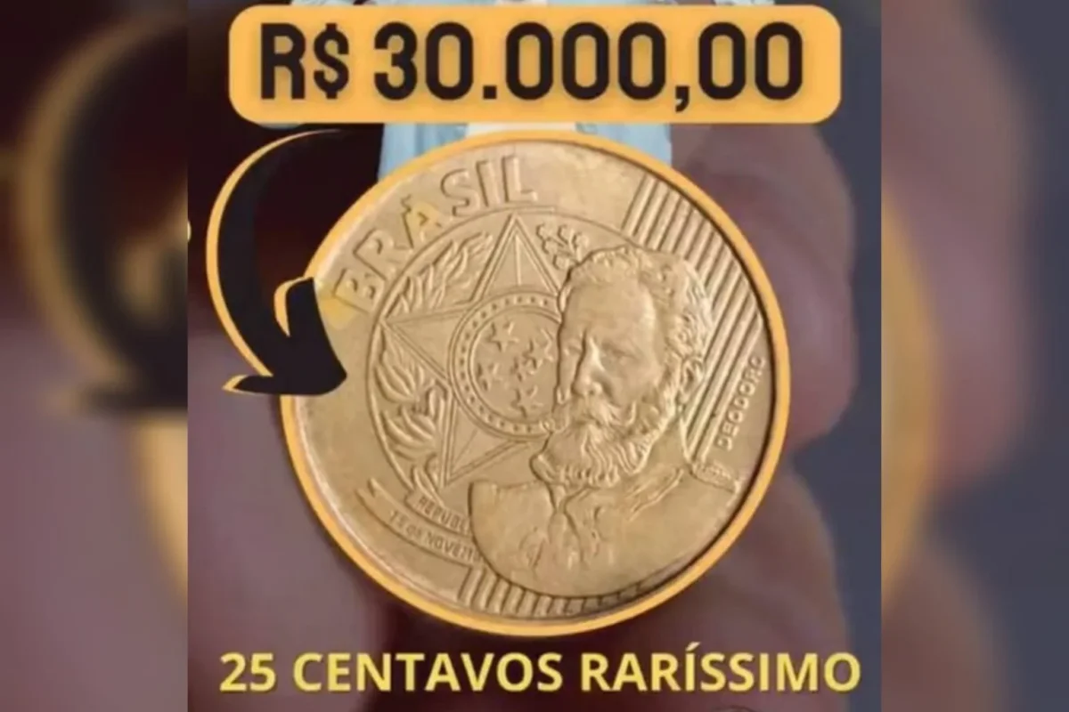 Moeda de 25 CENTAVOS chega a até R$30 mil hoje