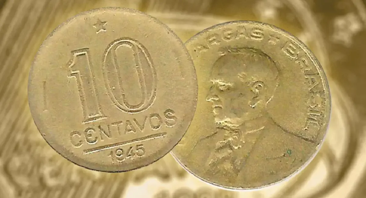 É para pular de alegria! Moeda de 10 centavos antiga do "Getúlio Vargas" pode valer até R$ 300,00 hoje (12/05/2024)