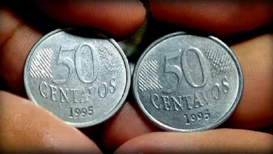Moeda de 50 centavos.