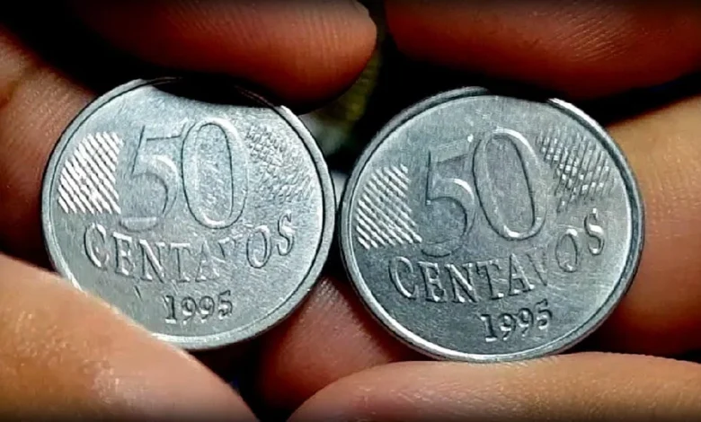 Moeda de 50 centavos.