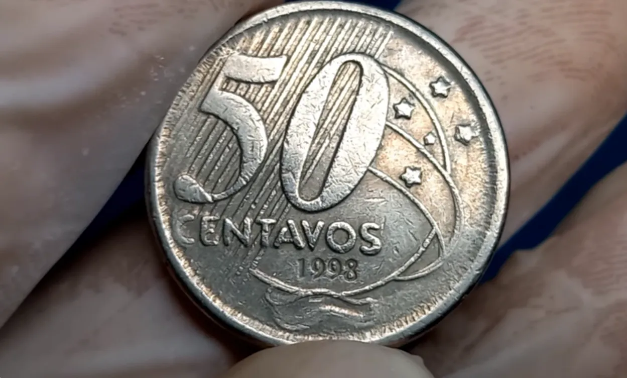 Moeda de 50 centavos. Foto Ilustrativa