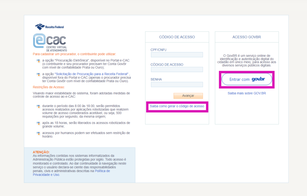 Forma de acesso ao Portal-Ecac da Receita Federal e entrega do Imposto de Renda 2025
