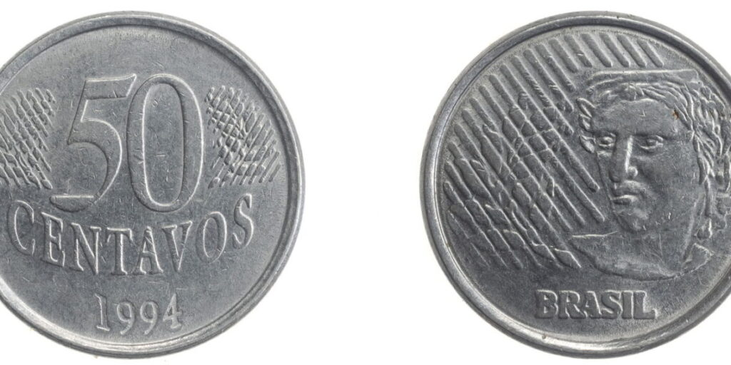 Moeda de 50 centavos.