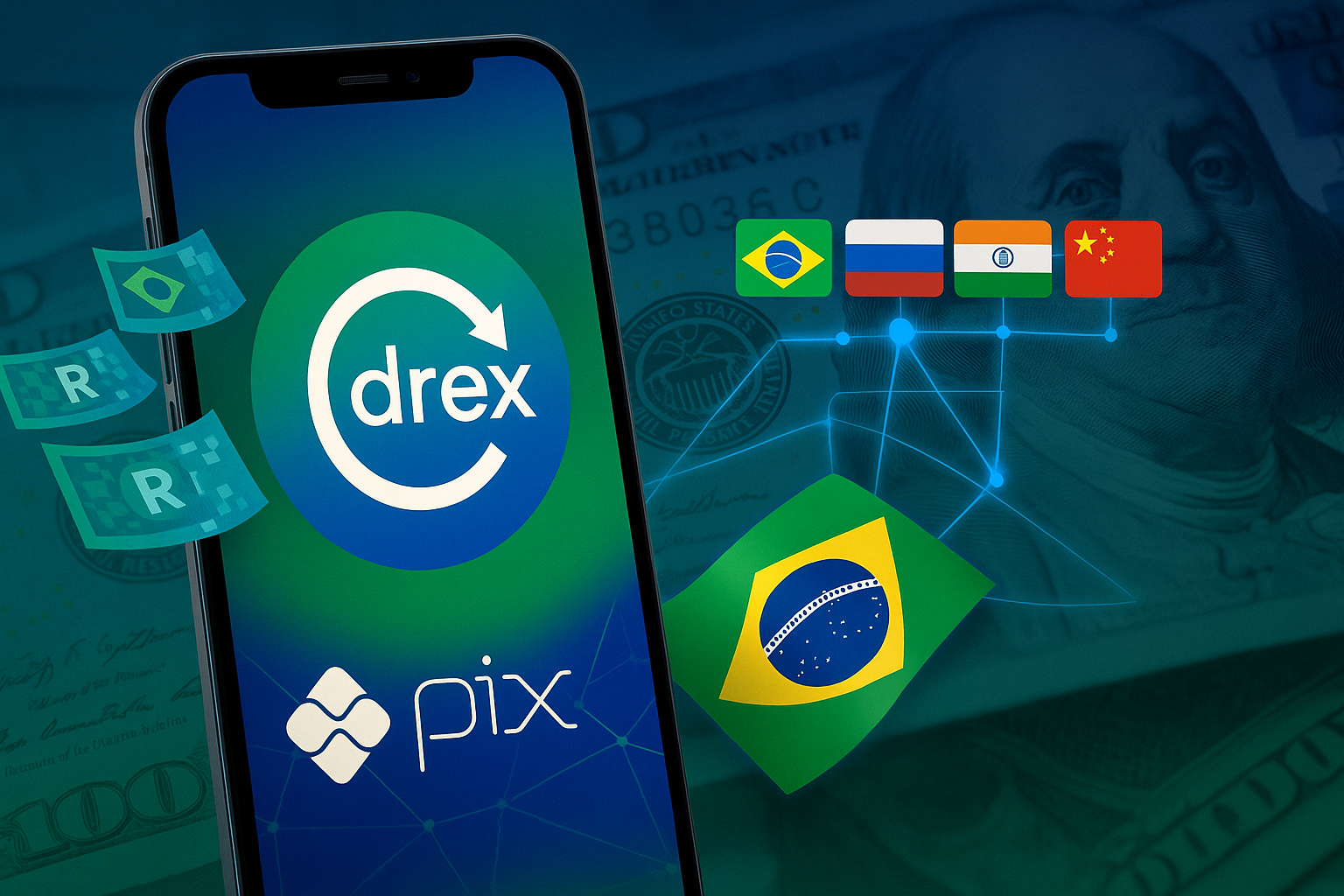 Drex: nova moeda digital do Brasil promete repetir sucesso do Pix, integrar o BRICS e desafiar hegemonia do dólar