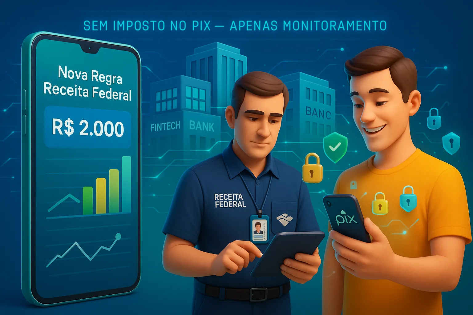 Nova regra da Receita Federal confirmada! Movimentações acima de R$ 2 mil serão monitoradas e medida derruba notícia sobre ‘imposto do Pix’