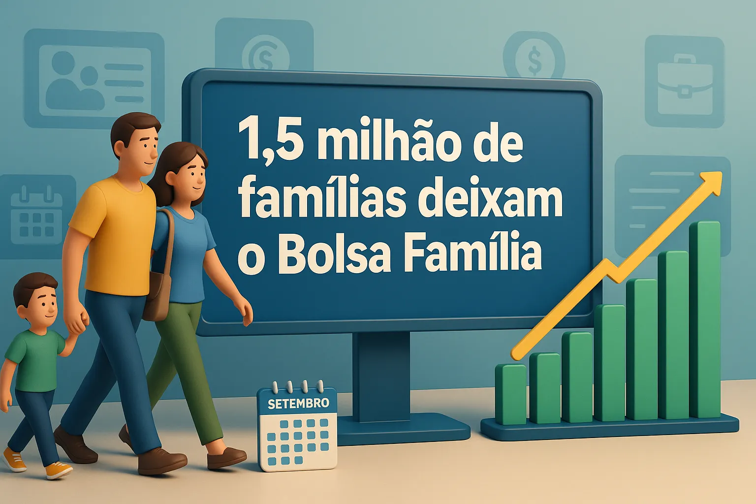 Quase 1,5 milhão de famílias deixaram de receber o Bolsa Família em setembro.