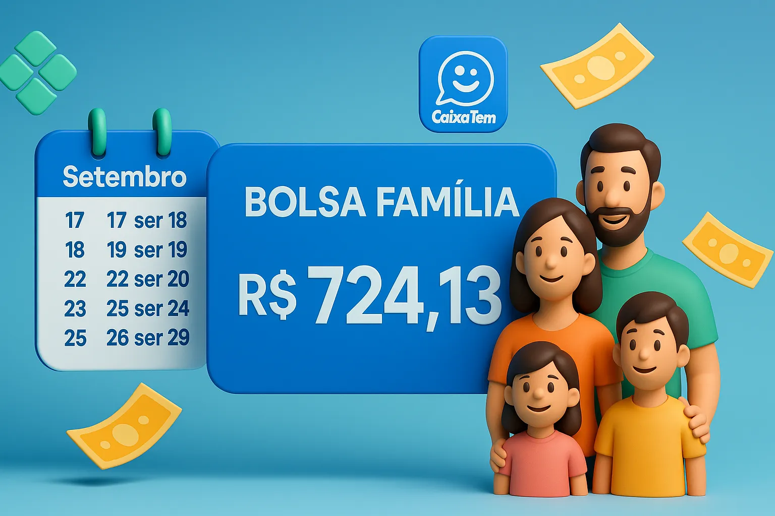 Bolsa Família confirma pagamento médio de R$ 724,13 para 625.748 famílias no Amazonas em setembro. Veja calendário completo, valores extras para crianças, gestantes e outros grupos, e cidades com maior benefício.