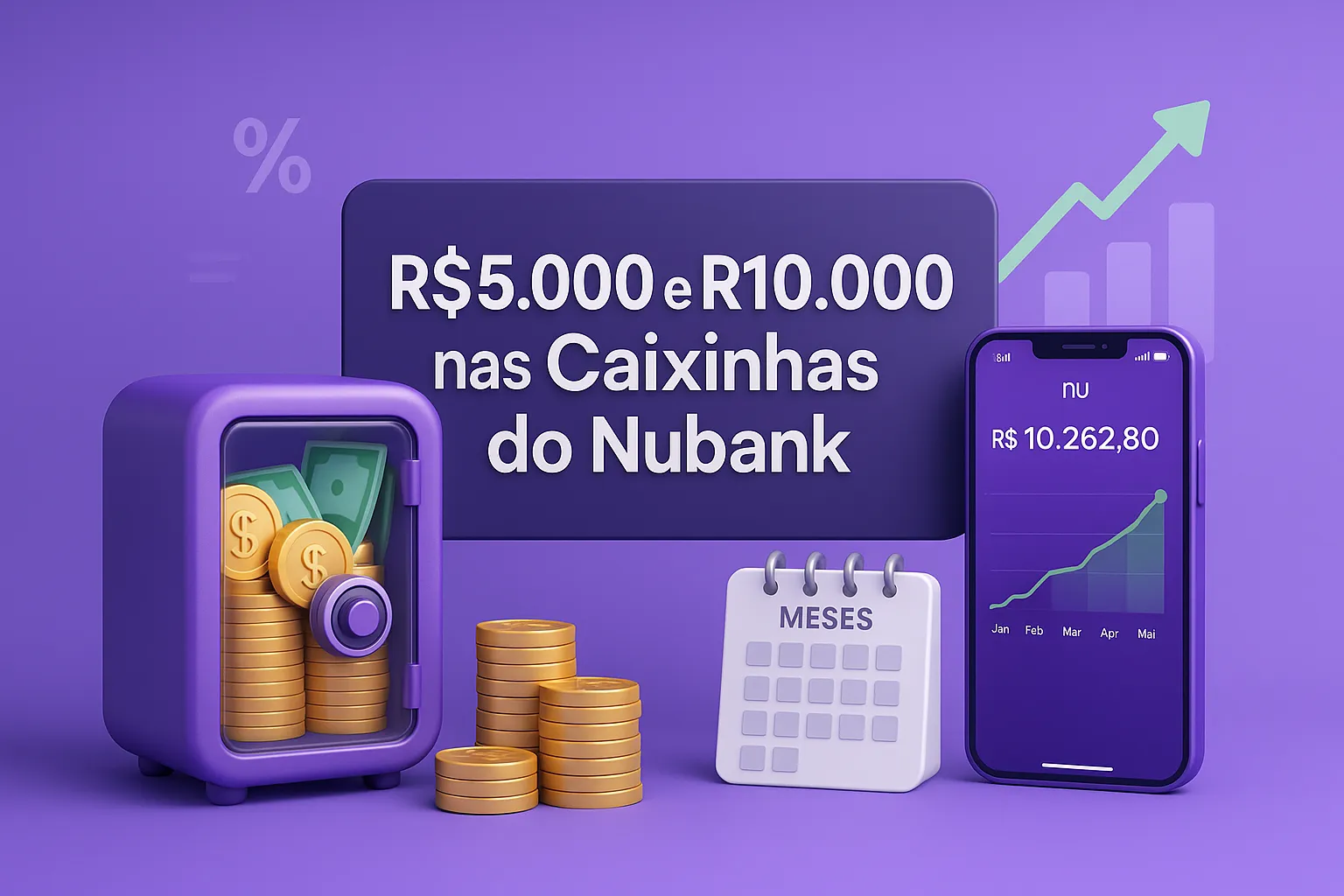 R$ 5.000 ou R$ 10.000 nas Caixinhas do Nubank