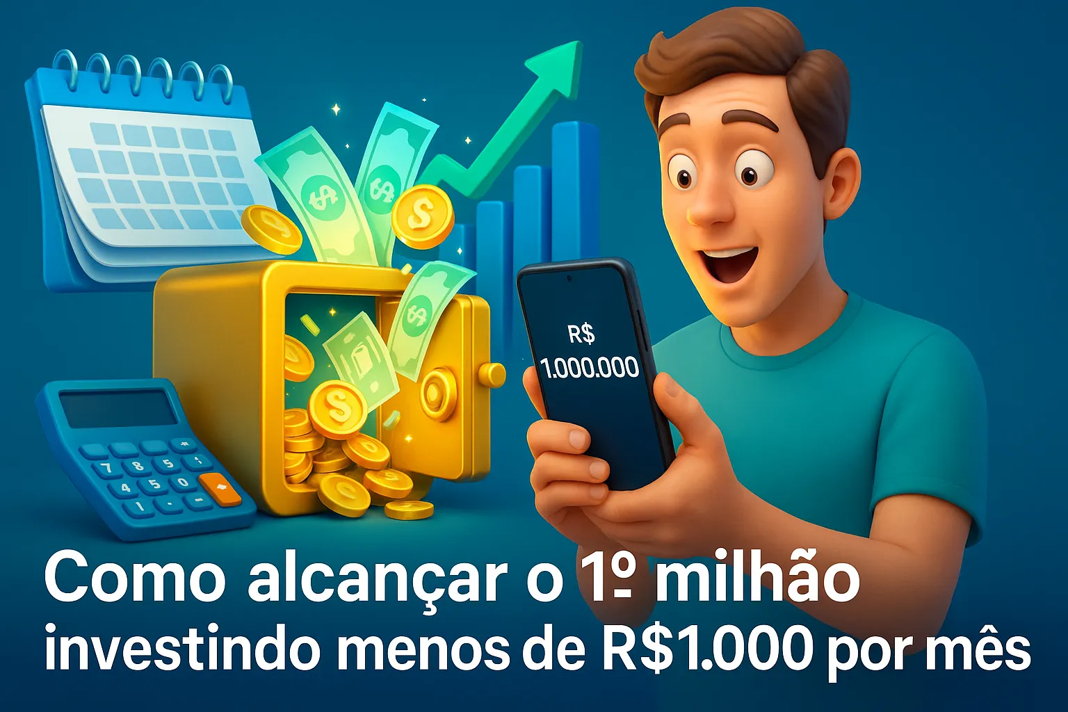 Como alcançar o 1º milhão investindo menos de R$1.000,00 por mês?