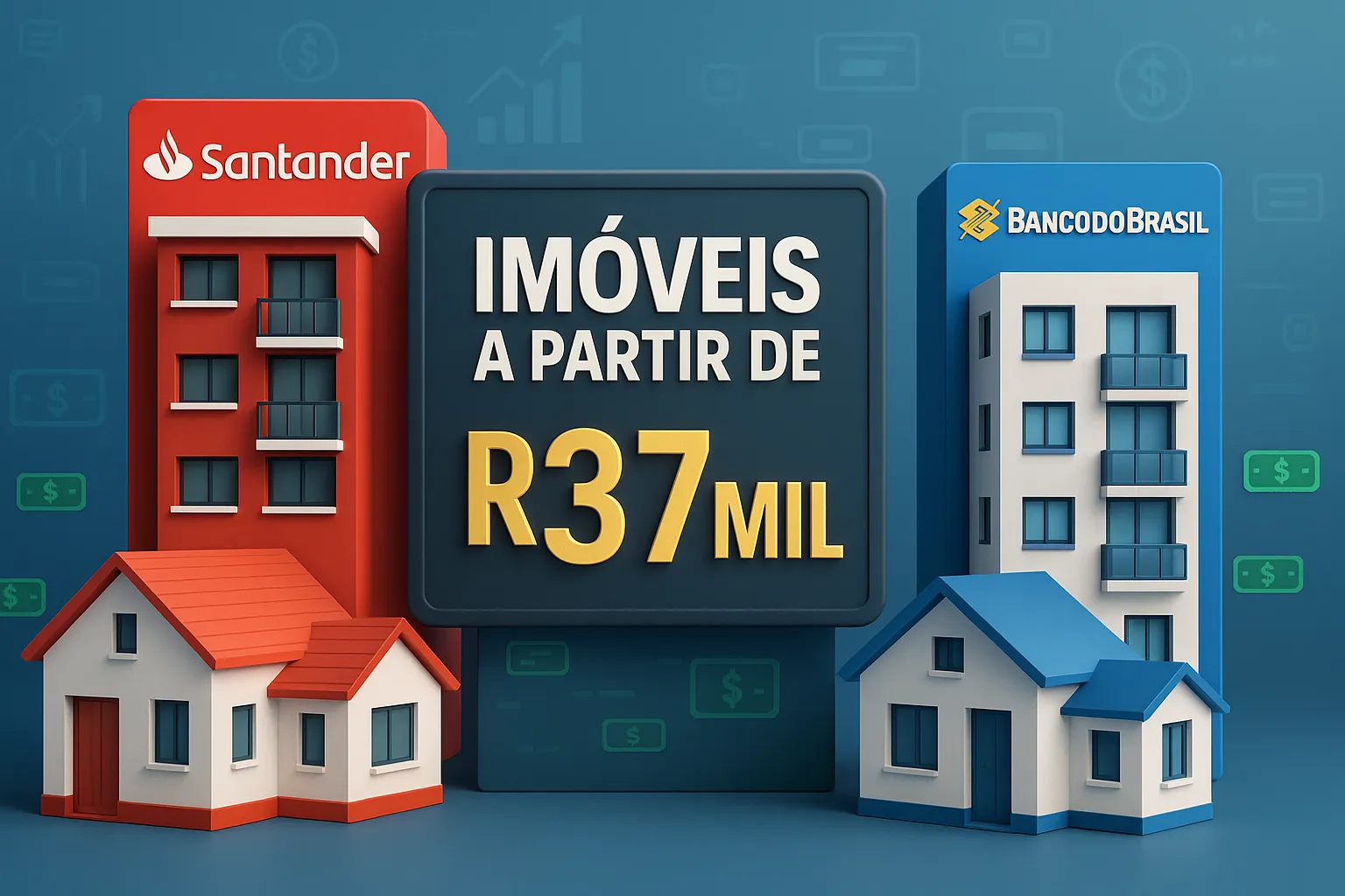 Santander e Banco do Brasil liberam imóveis a partir de R$37 mil