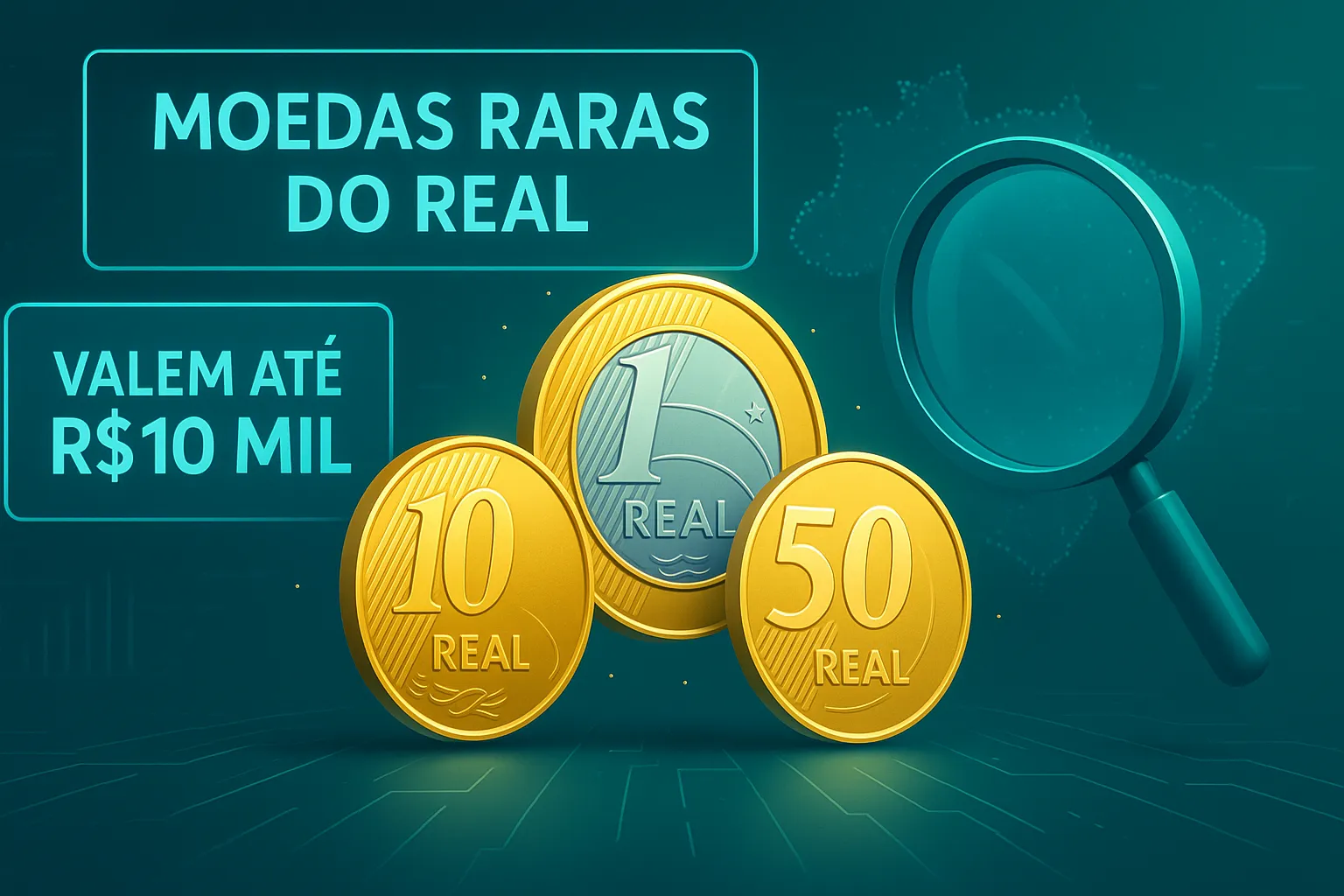 Descubra as 3 moedas brasileiras que podem valer até R$10 mil no mercado de colecionadores. Veja quais são, por que são raras e como vender por um bom preço.