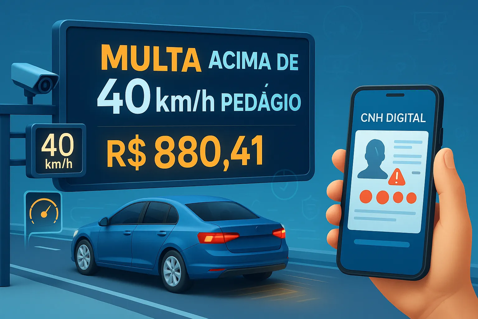 Passou dos 40 km/h no pedágio automático? Entenda por que a multa pode doer no bolso e até custar pontos na sua CNH