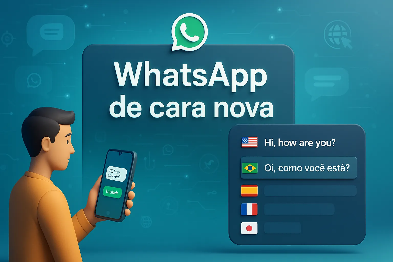 WhatsApp surpreende e libera nova função diretamente no celular! App agora terá tradução de mensagens direto no aplicativo