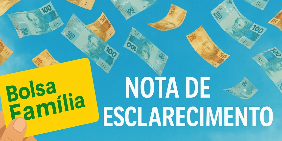 Nota de Esclarecimento do Bolsa Família. Foto: Montagem/Revista dos Benefícios.