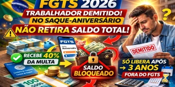 FGTS ficará “preso” por 36 meses em caso de demissão sem justa causa em 2026
