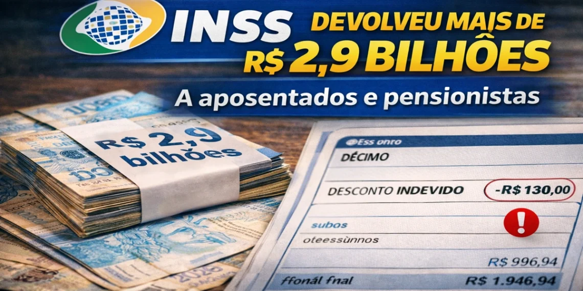 INSS devolveu mais de R$2,9 bilhões