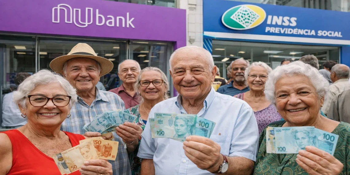 Nubank e INSS. Foto: Montagem/Revista dos Benefícios