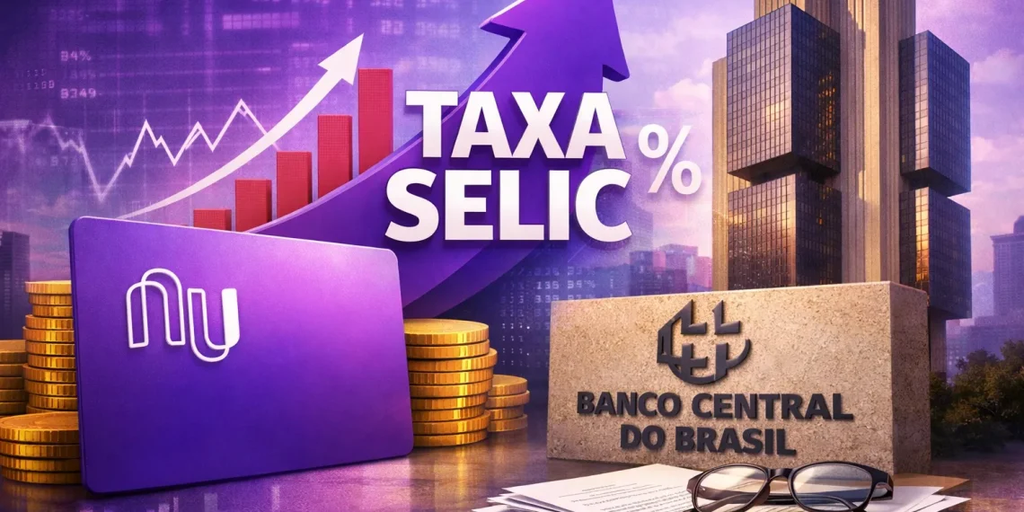 Nubank e taxa SELIC. Foto: Montagem/Revista dos Benefícios