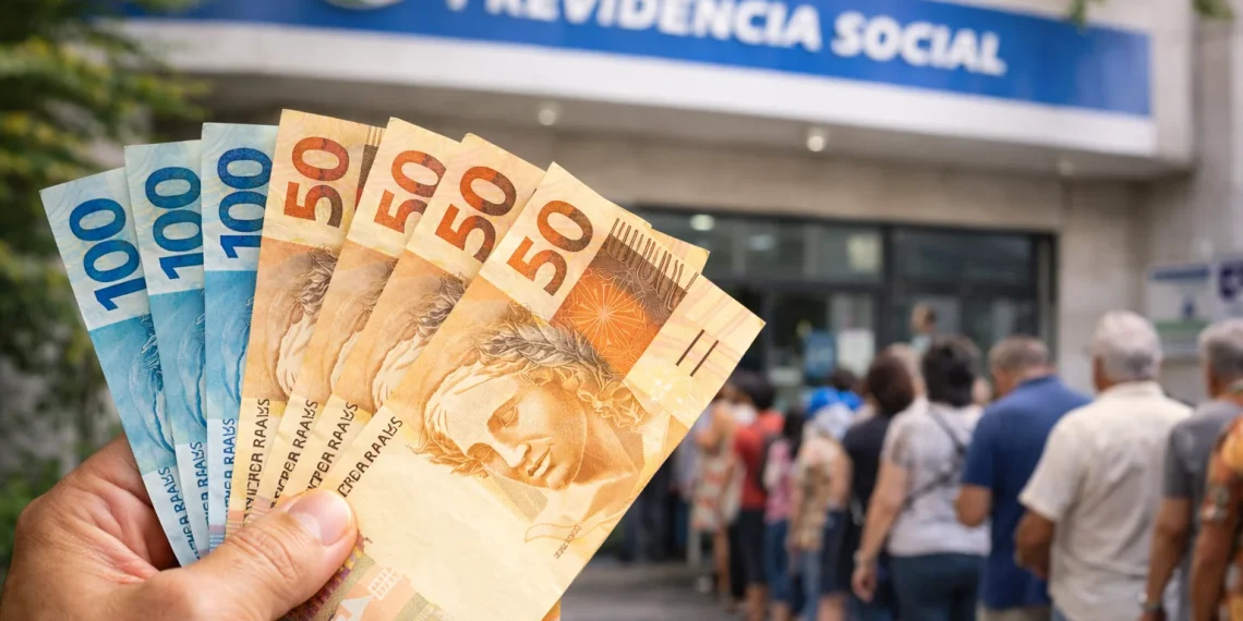 Pagamento do INSS. Foto: Montagme/Revista dos Benefícios