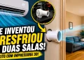 Adaptador produzido em impressora 3D permite direcionar o ar de um ar-condicionado para dois cômodos ao mesmo tempo por meio de uma abertura na parede.