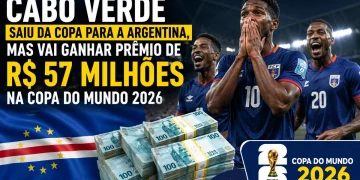 Jogadores da seleção de Cabo Verde em campo após a eliminação para a Argentina, com destaque para a premiação de R$ 57 milhões conquistada pela campanha na Copa do Mundo de 2026.