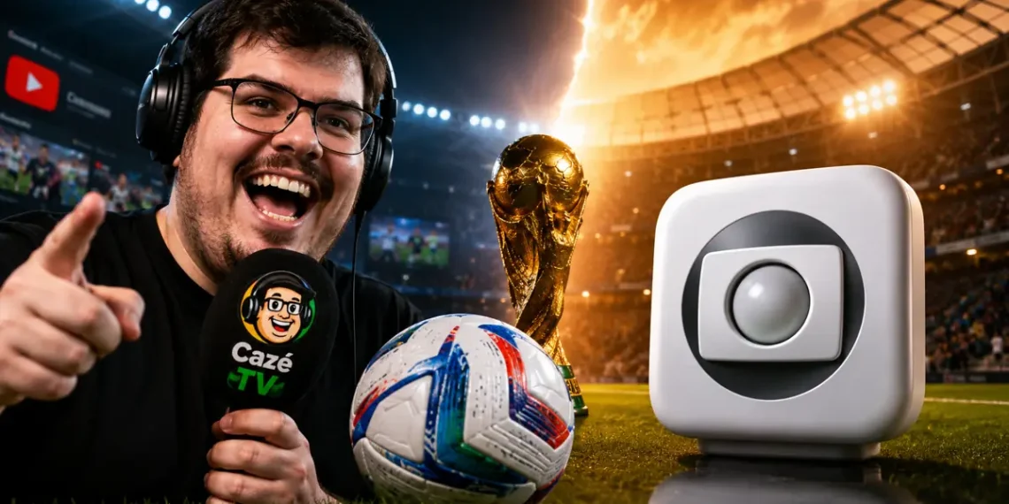 A CazéTV ampliou sua presença nas transmissões da Copa do Mundo de 2026 e passou a disputar audiência e publicidade com a TV Globo.