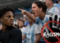 Streamer IShowSpeed observa uma torcedora nas arquibancadas durante partida da Copa do Mundo de 2026, em imagem que representa o episódio de ofensas racistas registrado durante a transmissão ao vivo.