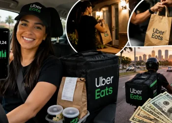 Mais de US$ 200 em um único dia, bônus por produtividade e 13 horas ao volante: como uma brasileira mostrou a rotina real de quem trabalha com Uber Eats nos Estados Unidos