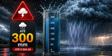Alerta meteorológico: volumes de chuva podem superar 300 mm até o dia 25; veja as regiões em risco