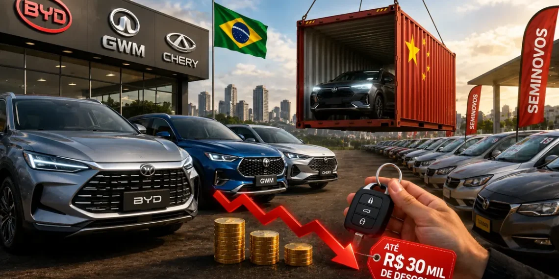 Carros chineses avançam no Brasil e pressionam preços de veículos seminovos