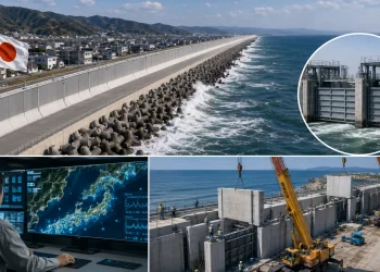 Quase 400 quilômetros de barreiras costeiras, investimento superior a US$ 12 bilhões e tecnologia capaz de fechar 443 portões em apenas 70 segundos: como o Japão construiu uma das maiores obras de proteção contra tsunamis do planeta