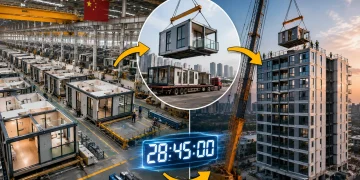 Mais de 230 mil m² de fábrica e um prédio de 10 andares montado em menos de 29 horas: a tecnologia chinesa que promete transformar a construção civil e desafiar o concreto tradicional