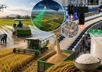 Da água ao pacote, sensores que analisam grão por grão e uma produção de mais de 820 milhões de toneladas: como a tecnologia transformou o arroz no alimento que sustenta cerca de metade da população mundial