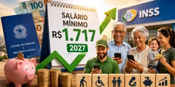Salário mínimo de R$ 1.717, reajuste automático no INSS e nova regra de valorização: o que muda para aposentados, pensionistas, MEIs e milhões de brasileiros se a projeção para 2027 for confirmada