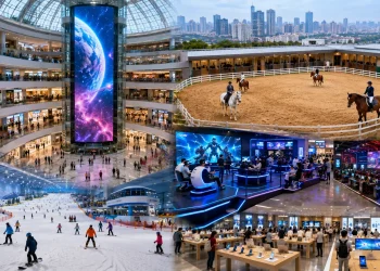 O maior Shopping Center do mundo reúne hípica no telhado, tela gigante de 9 andares, pista de esqui indoor e dezenas de atrações tecnológicas, transformando 1 único prédio em uma verdadeira cidade dentro da cidade